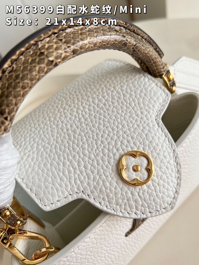 Louis vuitton original calfskin capucines mini handbag M55986 white
