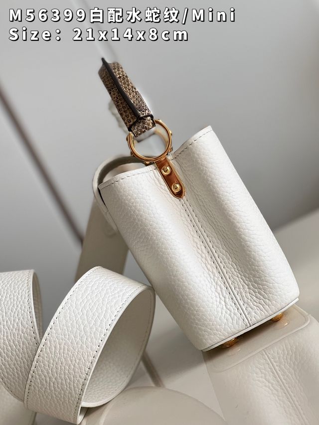Louis vuitton original calfskin capucines mini handbag M55986 white