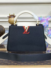 Louis vuitton original calfskin capucines BB handbag M58671 black&white
