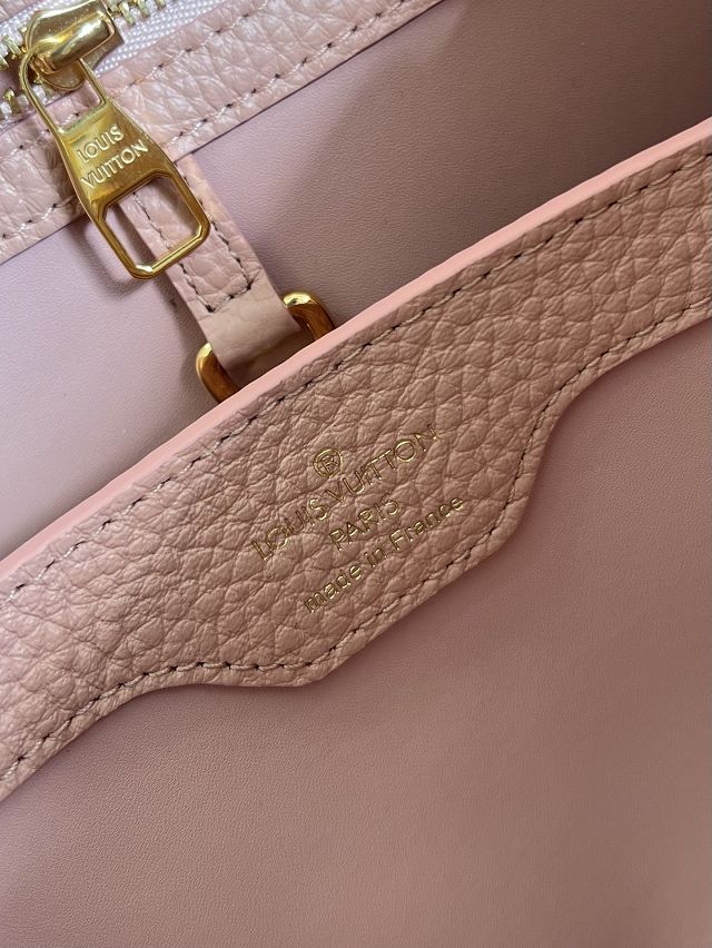 Louis vuitton original calfskin capucines BB handbag M58671 pink&white