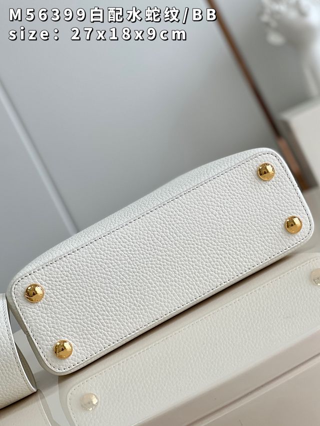 Louis vuitton original calfskin capucines BB handbag M92668 white