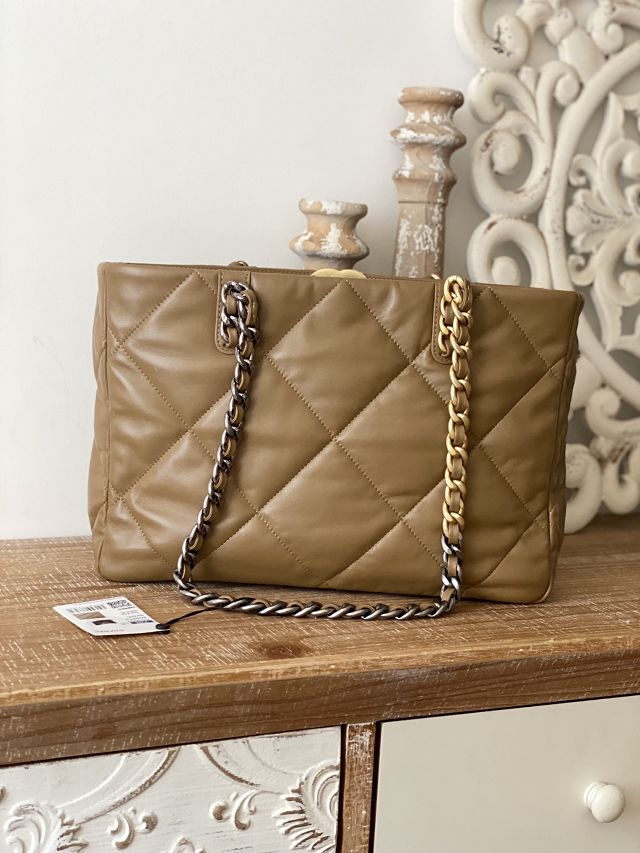 CC original lambskin 19 shopping bag AS3660 brown