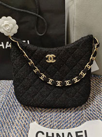 CC original tweed large hobo handbag AS3631 black