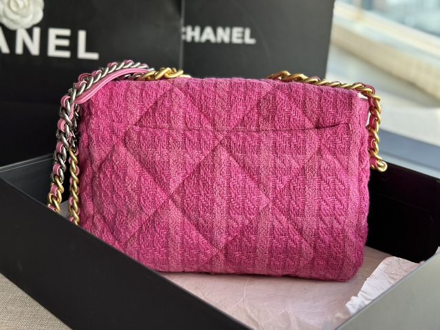 CC original tweed 19 medium flap bag AS1161 pink	