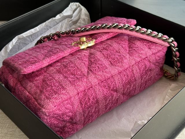CC original tweed 19 medium flap bag AS1161 pink	