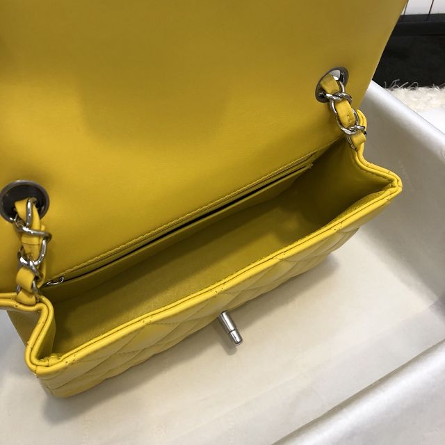 CC original lambskin mini flap bag A69900 yellow
