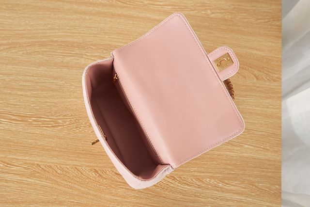 CC original velvet small flap bag AS3432 pink