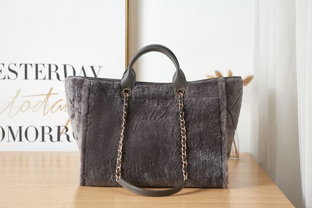 CC original shearling large shopping bag A66941 grey