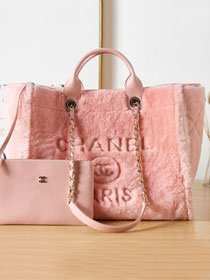 CC original shearling large shopping bag A66941 pink