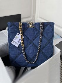 CC original denim 19 shopping bag AS3519 blue