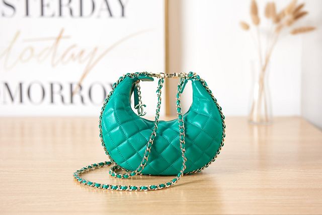 2023 CC original lambskin small hobo bag AS3917 green