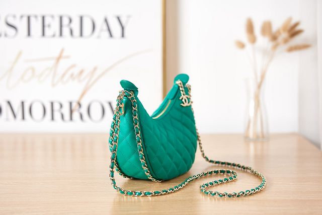 2023 CC original lambskin small hobo bag AS3917 green