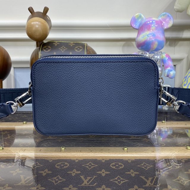 Louis vuitton original calfskin alpha wearable wallet M59161 blue