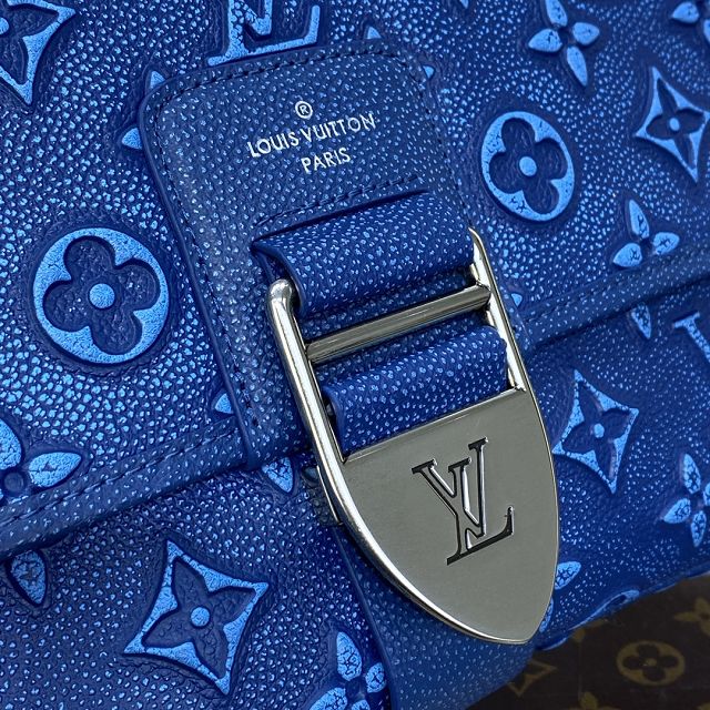 Louis vuitton original calfskin archy messenger bag M21358 blue