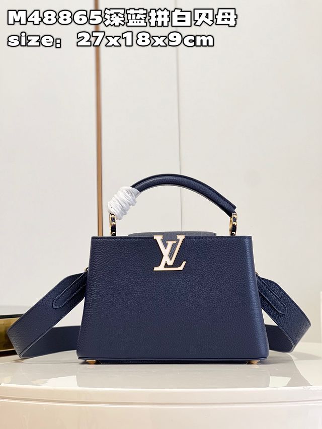 Louis vuitton original calfskin capucines BB handbag M58671 dark blue