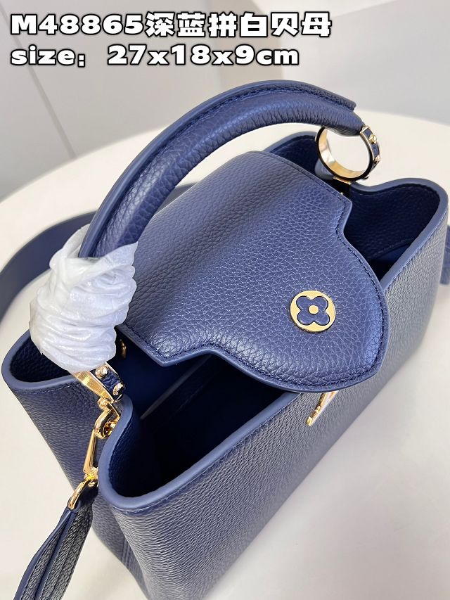 Louis vuitton original calfskin capucines BB handbag M58671 dark blue