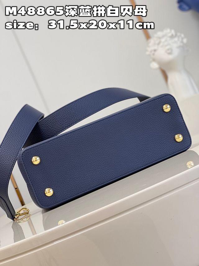 Louis vuitton original calfskin capucines mm handbag M20704 dark blue