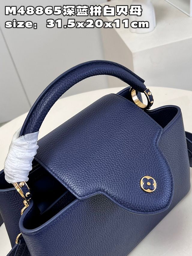 Louis vuitton original calfskin capucines mm handbag M20704 dark blue