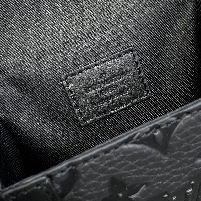 Louis vuitton original calfskin vertical trunk wearable wallet M82070 black