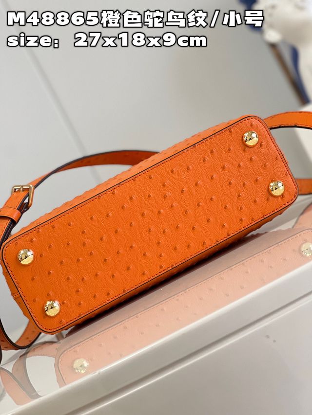 Louis vuitton original ostrich calfskin capucines BB handbag M48865 orange
