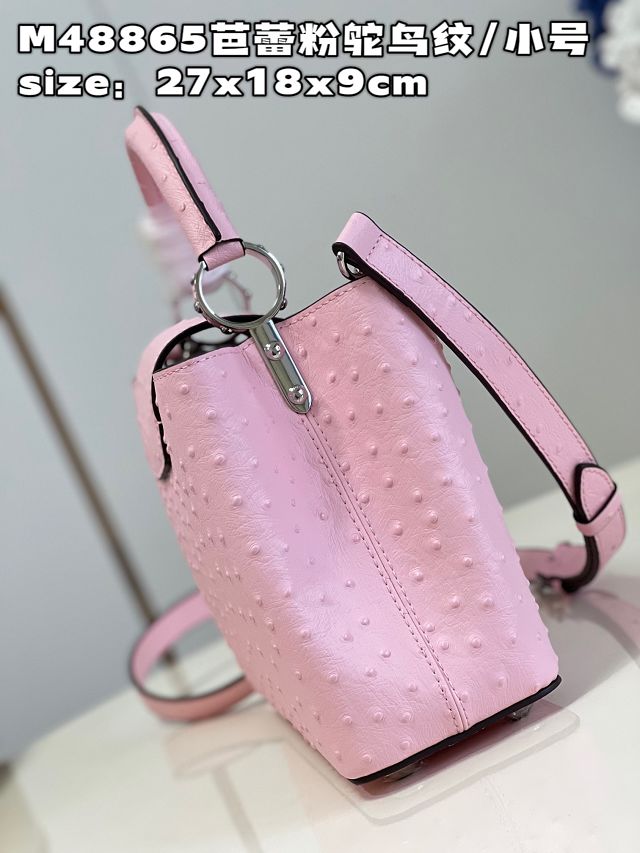 Louis vuitton original ostrich calfskin capucines BB handbag M48865 pink