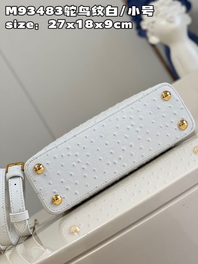 Louis vuitton original ostrich calfskin capucines BB handbag M48865 white