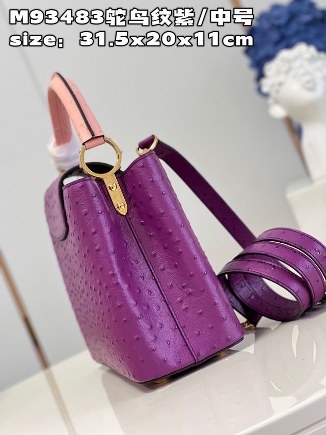 Louis vuitton original ostrich calfskin capucines mm handbag M59883 purple