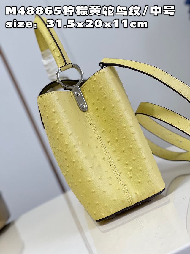 Louis vuitton original ostrich calfskin capucines mm handbag M59883 yellow