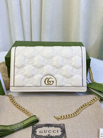 GG original matelasse leather chain wallet 723787 white