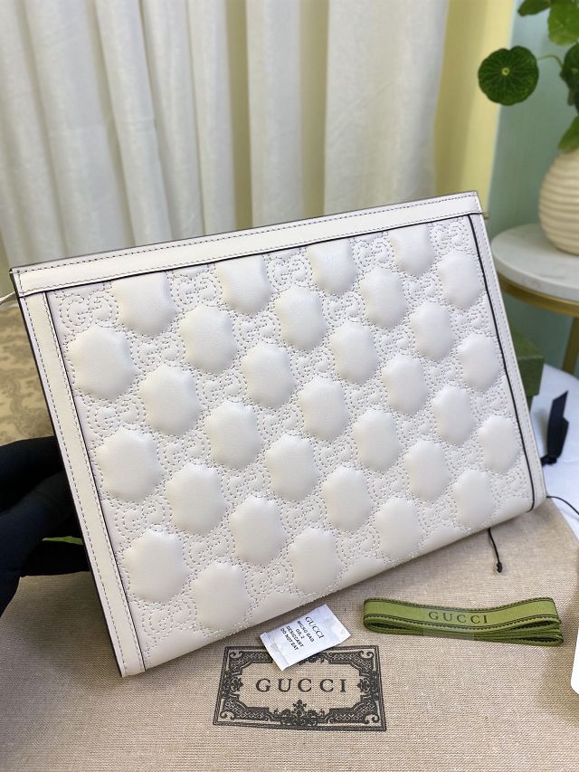 GG original matelasse leather pouch 723780 white