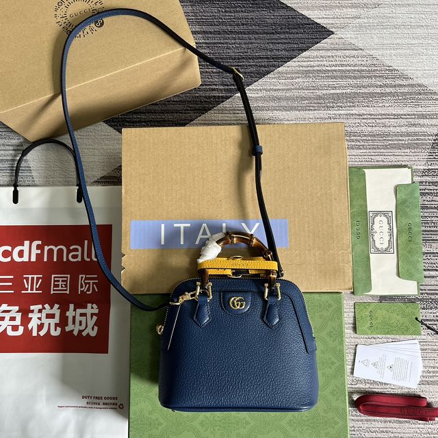 2023 GG original calfskin diana mini tote bag 715775 blue