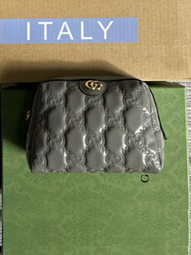 GG original matelasse leather beauty case 726047 grey