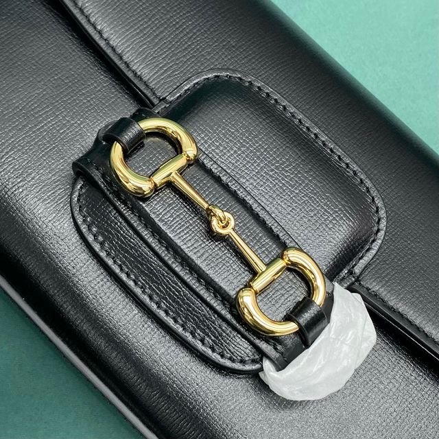 2024 GG original calfskin horsebit 1955 small shoulder bag 735178 black