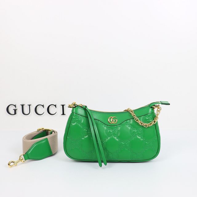 2023 GG original matelasse leather handbag 735049 green
