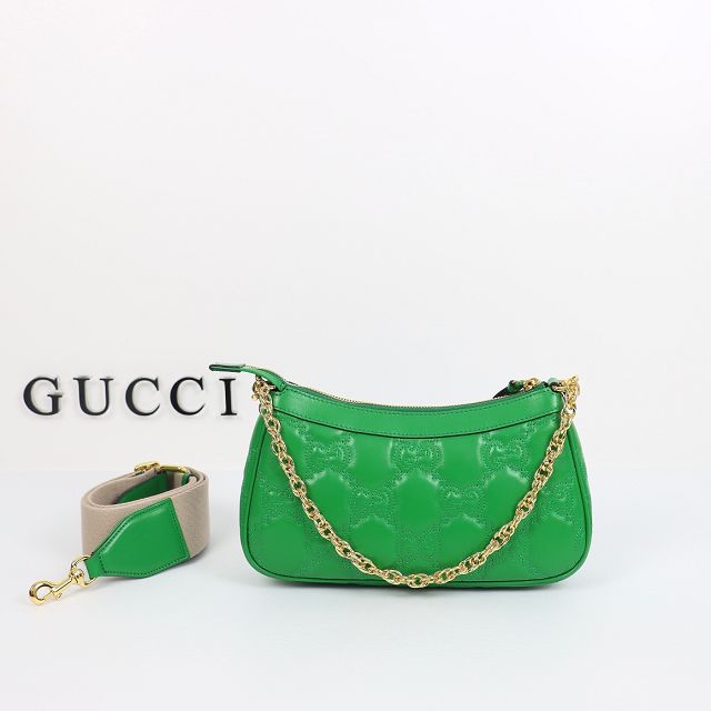2023 GG original matelasse leather handbag 735049 green