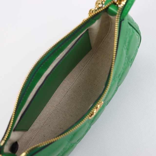 2023 GG original matelasse leather handbag 735049 green