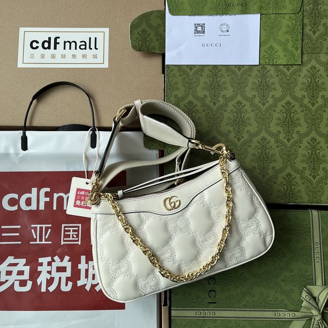 2023 GG original matelasse leather handbag 735049 white