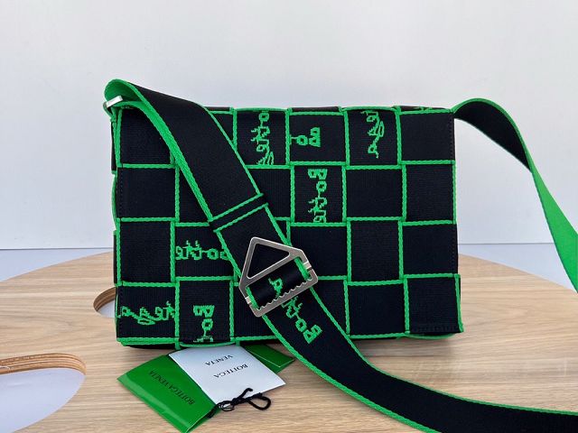 BV original polypropylene webbing cross-body bag 680514 black&green