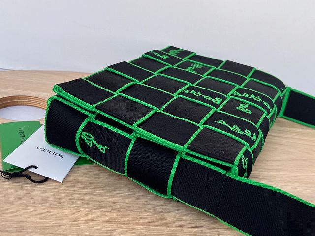 BV original polypropylene webbing cross-body bag 680514 black&green