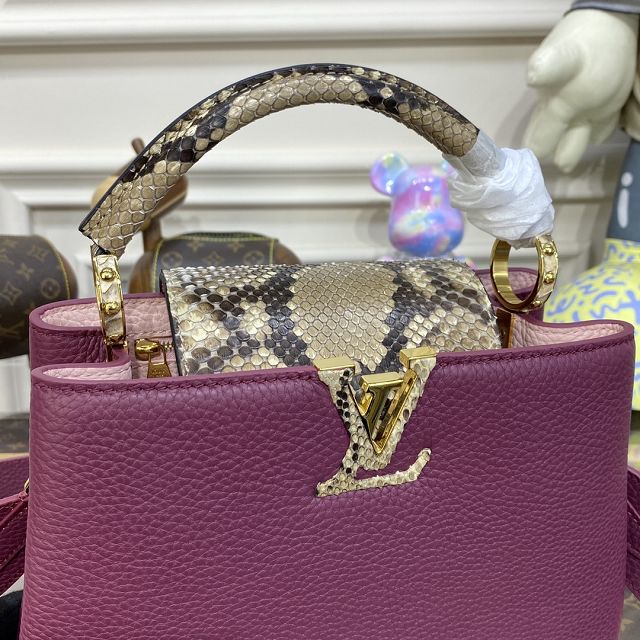 Louis vuitton original calfskin capucines BB handbag N82068 purple