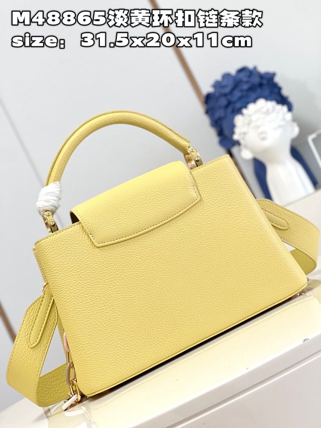 Louis vuitton original calfskin capucines MM handbag M21652 yellow