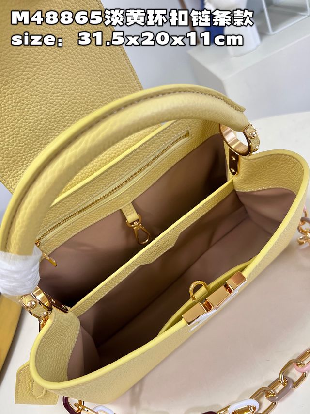 Louis vuitton original calfskin capucines MM handbag M21652 yellow