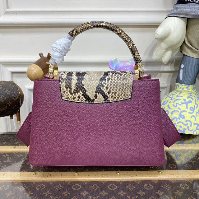 Louis vuitton original calfskin capucines mm handbag N82018 purple
