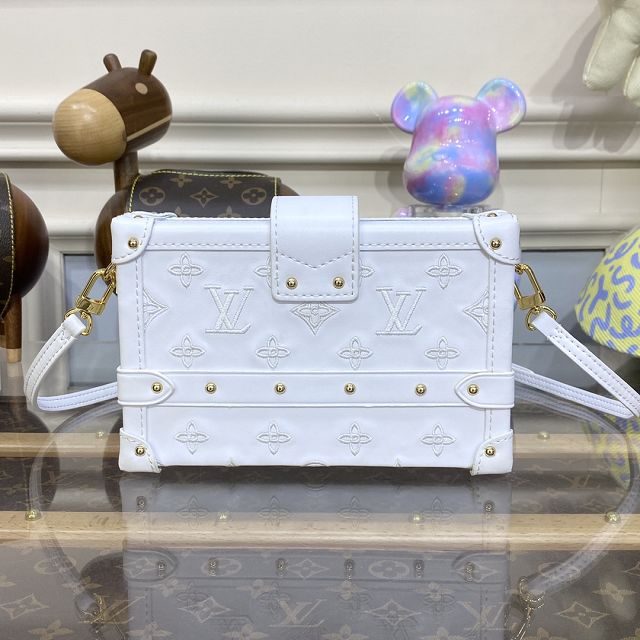 Louis vuitton original calfskin petite malle handbag M20847 white