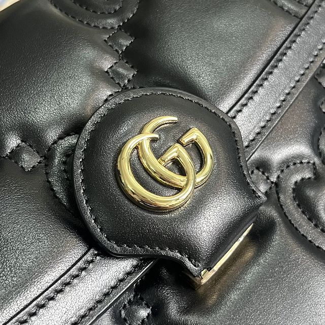 2023 GG original matelasse leather top handle bag 736877 black