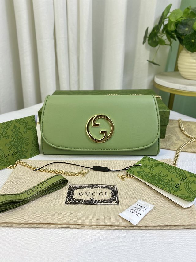 GG original calfskin blondie chain wallet 725215 green