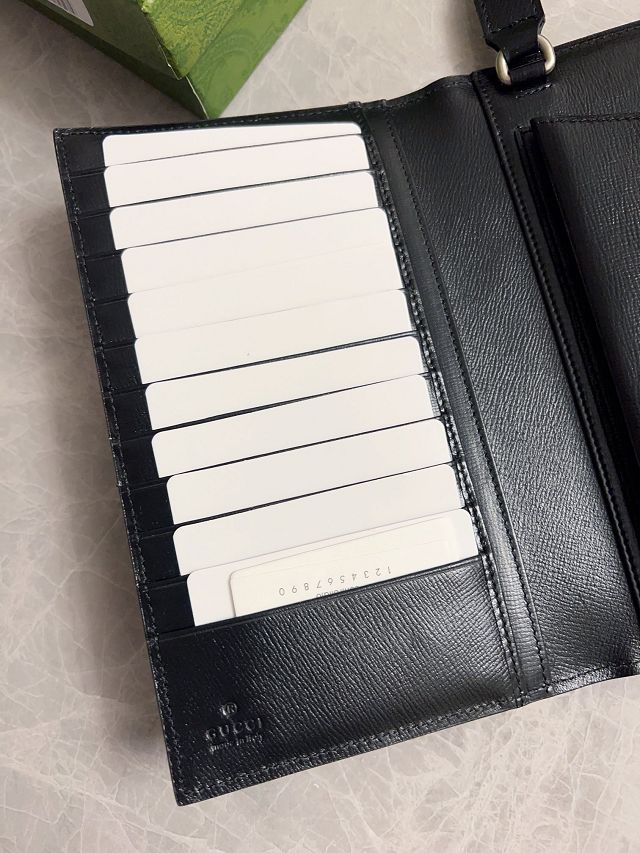 GG original canvas top handle wallet 724358 black