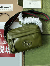 GG original calfskin shoulder bag 725696 green