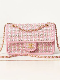 CC original lambskin flap bag AS3767 pink