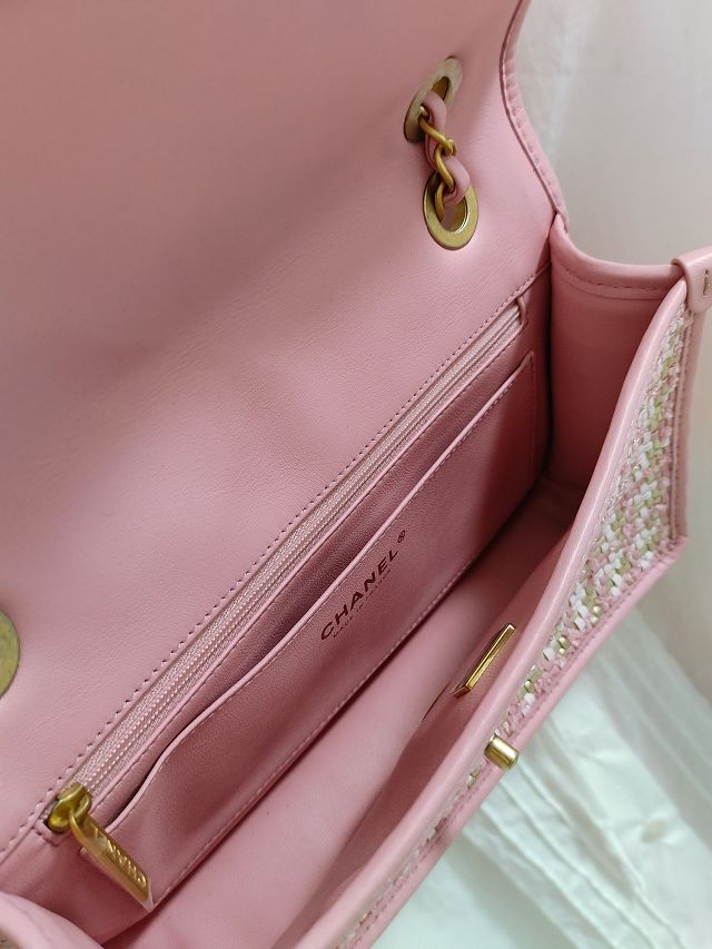 CC original lambskin flap bag AS3767 pink